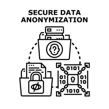Secure data anonymization safeguarding personal information privacy Stock Illustration