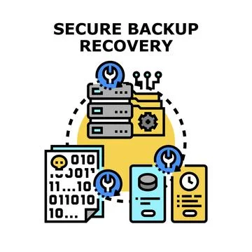Secure data backup and recovery management 스톡 일러스트
