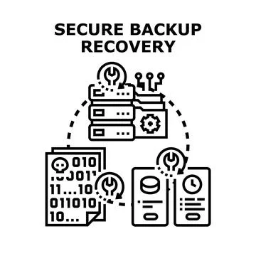 Secure data backup and recovery management 스톡 일러스트