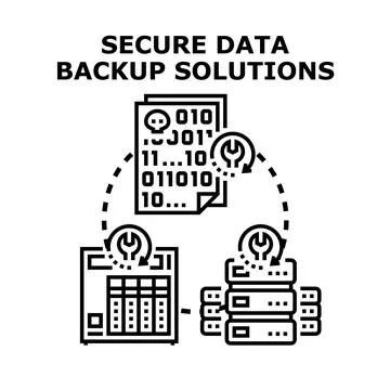 Secure data backup solutions protecting digital information Stock Illustration