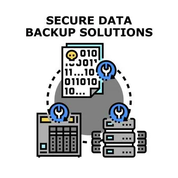 Secure data backup solutions protecting digital information Stock Illustration