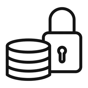 Secure Data base icon mark in filled style Stock Illustration