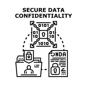 Secure data confidentiality concept protecting sensitive information Stock Illustration