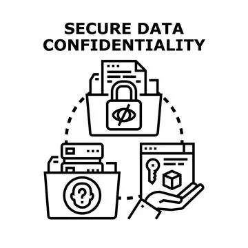 Secure data confidentiality concept protecting sensitive information Stock Illustration