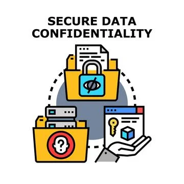 Secure data confidentiality concept protecting sensitive information Stock Illustration