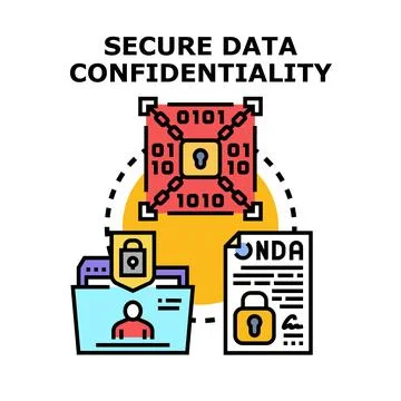 Secure data confidentiality concept protecting sensitive information Stock Illustration