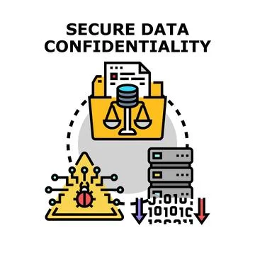 Secure data confidentiality protecting information security and privacy 스톡 일러스트