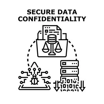 Secure data confidentiality protecting information security and privacy Stock Illustration