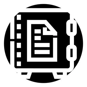 Secure data document on a server icon Illustrazione stock