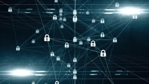 Secure data encrypted network protocols for wireless connected devices Stock Illustration