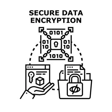 Secure data encryption concept protecting digital information Stock Illustration