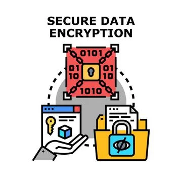 Secure data encryption concept protecting digital information Stock Illustration