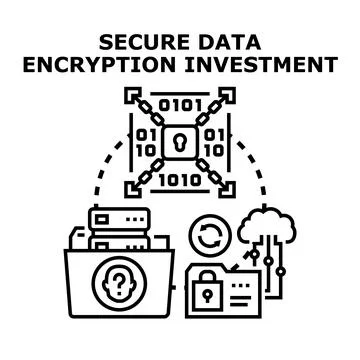 Secure data encryption investment concept preserving privacy 스톡 일러스트