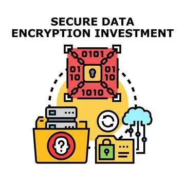 Secure data encryption investment concept preserving privacy Stockillustratie