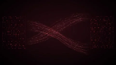Secure Data Exchange Braiding Red Binary Streams Between Two Code Fields Stock-Footage 343229360