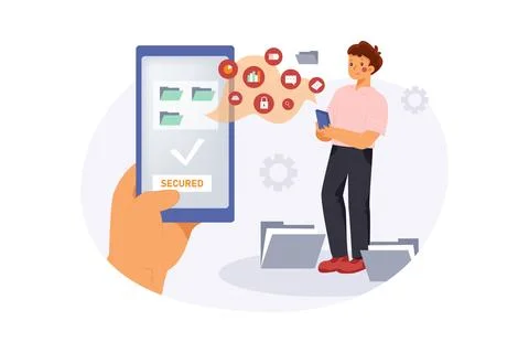Secure Data Exchange Stock Illustration