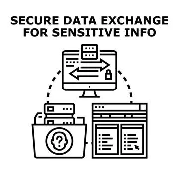 Secure data exchange for sensitive information protection Stock Illustration