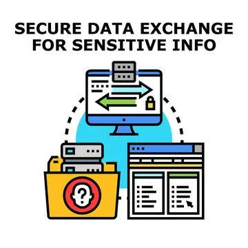 Secure data exchange for sensitive information protection Stock Illustration