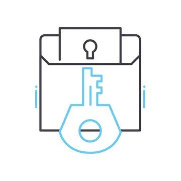 Secure data folder line icon, outline symbol, vector illustration, concept sign Stock Illustration