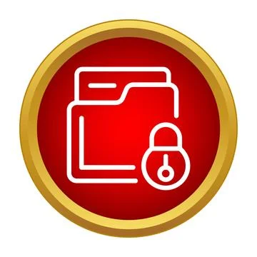 Secure data folder with padlock lock icon 스톡 일러스트