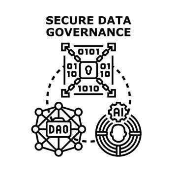 Secure data governance and digital information management イラスト素材