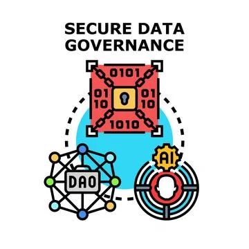 Secure data governance and digital information management Stock Illustration