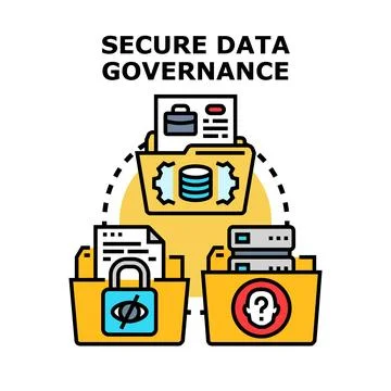 Secure data governance regulating information access and management Stock Illustration