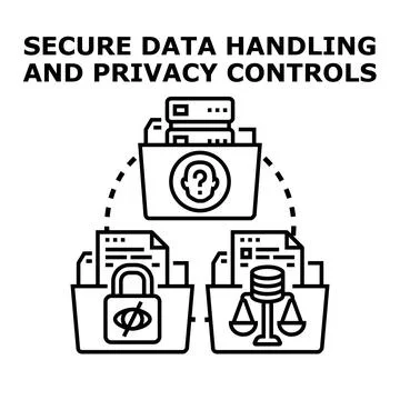 Secure data handling and privacy controls concept Illustrazione stock