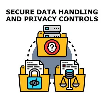 Secure data handling and privacy controls concept Stock Illustration