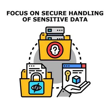 Secure data handling protecting personal confidential records イラスト素材