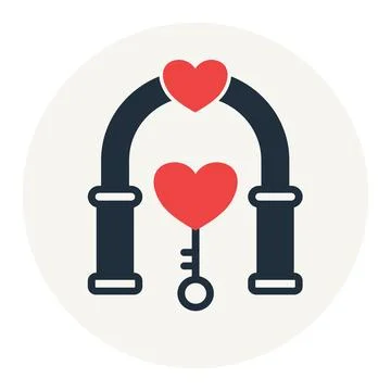 Secure Data Heart and Arch Stock Illustration