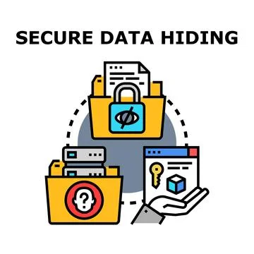 Secure data hiding and privacy protection concept Stock Illustration
