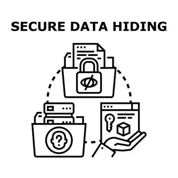 Secure data hiding and privacy protection concept Stock Illustration