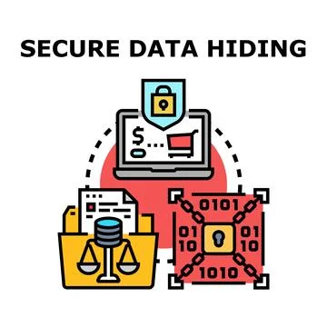 Secure data hiding concept protecting digital information Stockillustratie