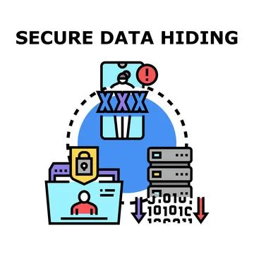 Secure data hiding protecting personal privacy Stock Illustration