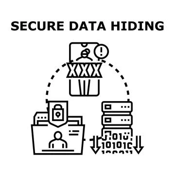 Secure data hiding protecting personal privacy Stock Illustration
