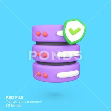 Secure data isolated 3d render icon illustration PSD Template