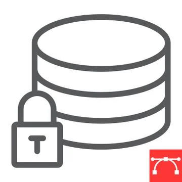 Secure data line icon, security and computing, database sign vector graphics Stock Illustration