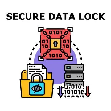 Secure data lock protecting digital information privacy Stock Illustration