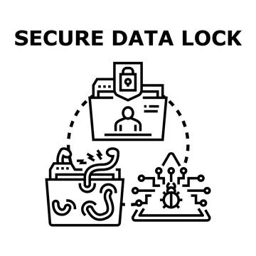Secure data lock protecting digital information privacy Stock Illustration