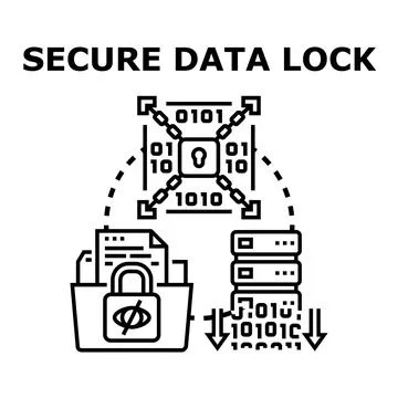 Secure data lock protecting digital information privacy Stock Illustration
