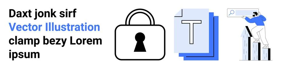 Secure Data Management and Analysis with Password Protection and Business G.. Stock Illustration