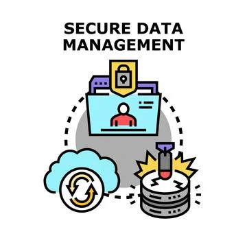 Secure data management protecting information with cloud storage Stock Illustration