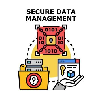 Secure data management protecting personal information privacy Stock Illustration