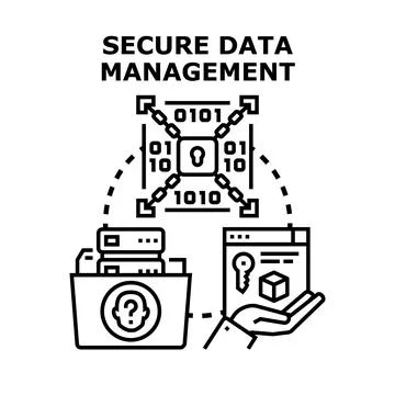 Secure data management protecting personal information privacy Stock Illustration
