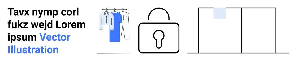 Secure Data Management Vector with Text Example and Visual Elements Stockillustratie