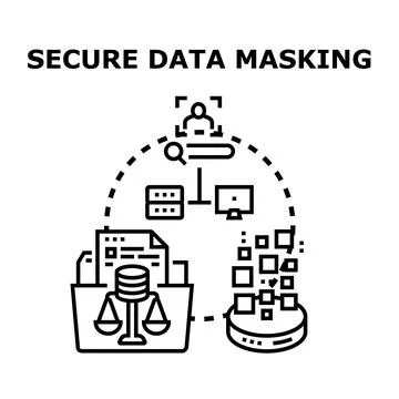 Secure data masking process for information protection Stock Illustration