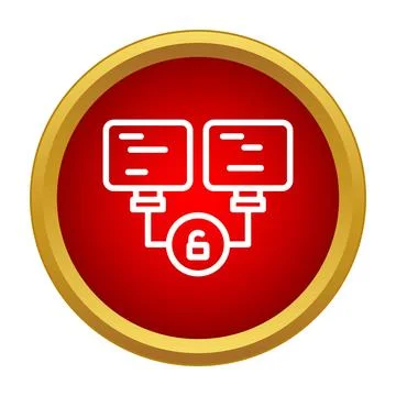 Secure data network connection icon linking servers 스톡 일러스트