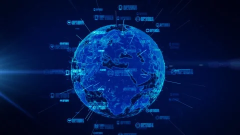 Secure data network. Cyber Security and Protection of personal data concept. Stock Footage 104608154