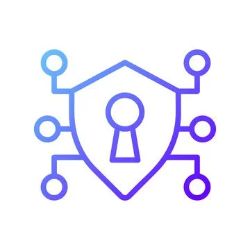 Secure data pixel perfect gradient linear vector icon Stock Illustration